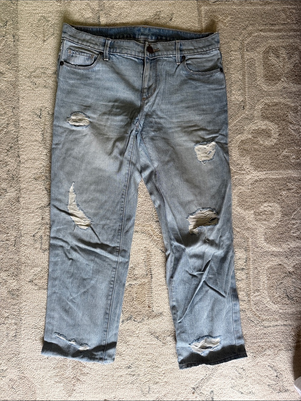LOFT women’s Light Blue Relaxed Ripped Jeans